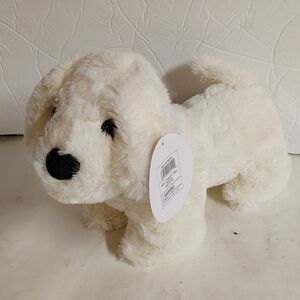 Nanco White Dog Plush Stuffed Animal NWT 10"